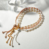 White Pearl Kula Bracelet in Yellow Gold Vermeil